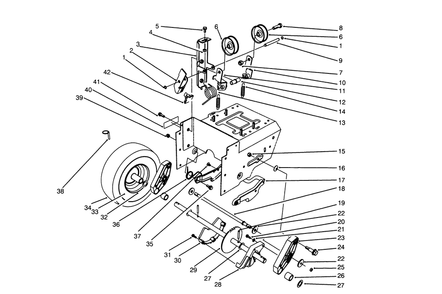 Traction Drive Assembly Diagram and Parts List for 38540 5900001 - 5999999 Toro Snow Blower