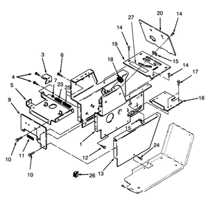 Hood Stand And Supports Diagram and Parts List for 73380 3900001 - 3999999 Toro Lawn Tractor
