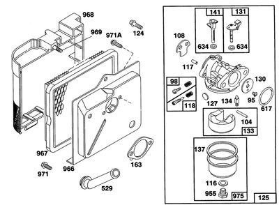 Engine Briggs & Stratton Model 124702-3115-01 Diagram and Parts List for 20213 1000001 - 1999999 Toro Lawn Mower