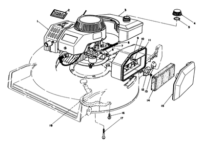 Engine Assembly Diagram and Parts List for 20684 4000001 - 4999999 Toro Lawn Mower