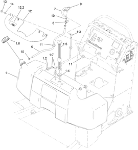 Fuel Tank Assembly Diagram and Parts List for 79553 (311000001-311999999)(2011) Toro Lawn Mower