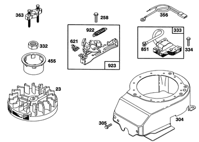 Engine Briggs & Stratton Model 122702-3171-01 Diagram and Parts List for 16400 2000001 - 2999999 Toro Lawn Mower