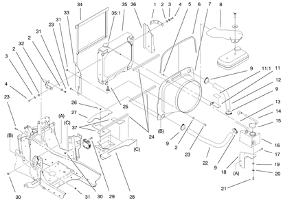 Liquid Cooled Gas Engine Assembly (Continued) Diagram and Parts List for 73545 8900001 - 8999999 Toro Lawn Tractor