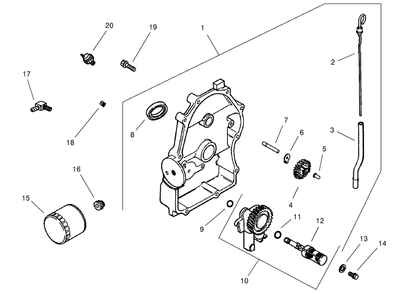 Oil Pan/Lubrication Diagram and Parts List for 22305TE 990001 - 999999 Toro Lawn Tractor Accessories