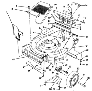 Housing Assembly Diagram and Parts List for 26625B 2000001 - 2999999 Toro Lawn Mower