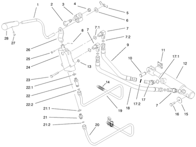 Hydro Lift Upper Assembly Diagram and Parts List for 73540 8900001 - 8999999 Toro Lawn Tractor