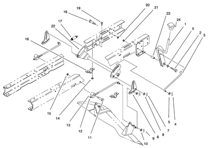 Height Of Cut Components Assembly Diagram and Parts List for 71193 6900001 - 6999999 Toro Lawn Tractor