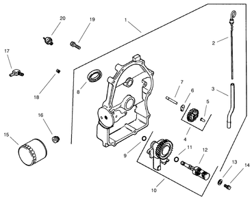Group 3-Oil Pan/Lubrication (Model 73542 & 73570) Diagram and Parts List for 73542 9900001 - 9999999 Toro Lawn Tractor
