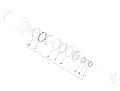 Hydraulic Cylinder Assembly No. 133-6138 Diagram and Parts List for 23803 400000000 - 999999999 Toro Lawn Tractor Accessories