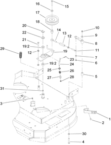 Idler Assembley Diagram and Parts List for 39984 (280000001-280999999)(2008) Toro Lawn Mower