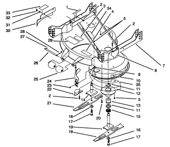 Deck & Spindle Assembly Diagram and Parts List for 30137 590001 - 599999 Toro Lawn Mower