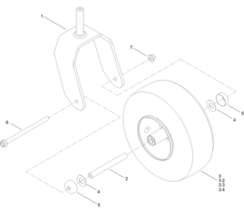 Caster Assembly Diagram and Parts List for 76601 410400000 - 412173588 Toro Lawn Tractor