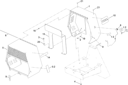 Cowl Assembly Diagram and Parts List for 68008 404320000 - 999999999 Toro Cement Mixer