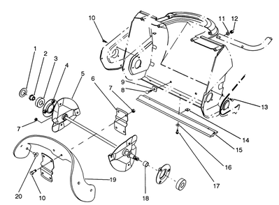 Auger Assembly Diagram and Parts List for 38175 3900001 - 3999999 Toro Snow Blower