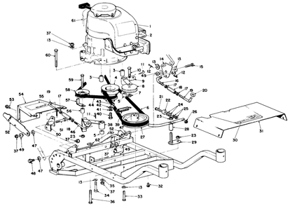 Engine And Frame Assembly Diagram and Parts List for 23267 3000001 - 3999999 Toro Lawn Mower