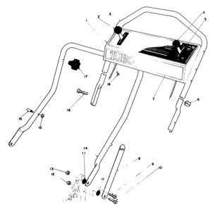 Handle Assembly Diagram and Parts List for 20705 4000001 - 4999999 Toro Lawn Mower