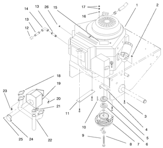 Engine Assembly Diagram and Parts List for 30182 890001 - 899999 Toro Lawn Tractor Accessories