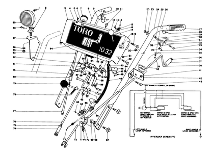 Handle Assembly Diagram and Parts List for 31995 7000001 - 7999999 Toro Snow Blower