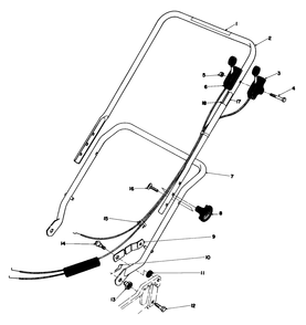 Handle Assembly Diagram and Parts List for 20725 0000001 - 0999999 Toro Lawn Mower