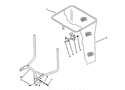 Bag & Frame Assembly Diagram and Parts List for 79201 39000001 - 39999999 Toro Lawn Tractor Accessories