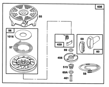 Engine Briggs & Stratton Model 127802-0640-01 Diagram and Parts List for 20441 6900001 - 6999999 Toro Lawn Mower