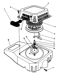 Recoil Assembly Diagram and Parts List for 20628C 6000001 - 6999999 Toro Lawn Mower
