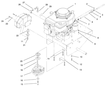 Engine Assembly Diagram and Parts List for 30159 991180 - 999999 Toro Lawn Tractor Accessories