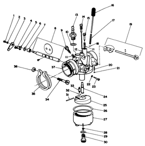 Carburetor Assembly Diagram and Parts List for 30113 8000001 - 8999999 Toro Lawn Tractor Accessories