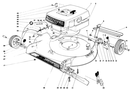 Handle Assembly Diagram and Parts List for 16600 8000001 - 8999999 Toro Lawn Mower