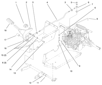 Hydro Control Diagram and Parts List for 72064 7900001 - 7999999 Toro Lawn Tractor