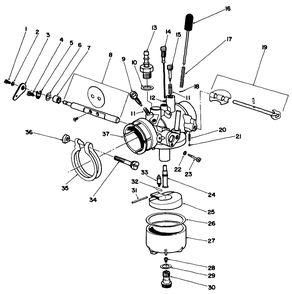 Carburetor Assembly Diagram and Parts List for 30113 6000001 - 6999999 Toro Lawn Tractor Accessories