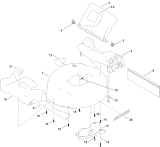 Part Location Diagram of 145-5511 Toro Deflector-Rear Assembly