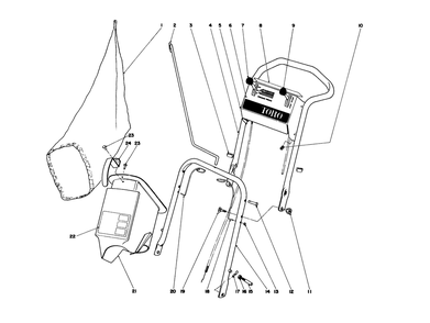 Handle Assembly Model No. 21610 Diagram and Parts List for 21610 4000001 - 4999999 Toro Lawn Mower