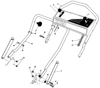 Handle Assembly Diagram and Parts List for 20684 7000001 - 7999999 Toro Lawn Mower