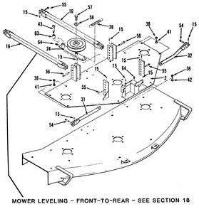 Mower Mount Diagram and Parts List for Z1-18KE01  Toro Lawn Tractor