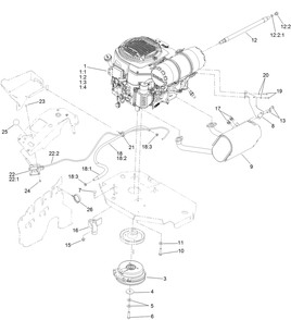 Engine Assembly Diagram and Parts List for 74943 402100000-403011066 Toro Lawn Tractor