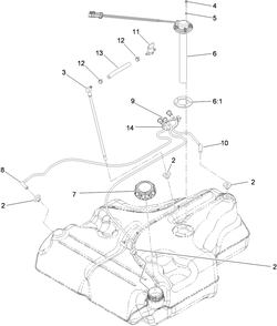 Fuel Tank Assembly Diagram and Parts List for 74965CP (310000001-310999999)(2010) Toro Lawn Mower