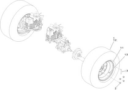 Rear Wheel Assembly Diagram and Parts List for 72942TE 411000000 - 413999999 Toro Lawn Tractor
