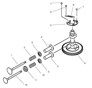 Valve/Camshaft Diagram and Parts List for 30167 695001 - 699999 Toro Lawn Tractor Accessories