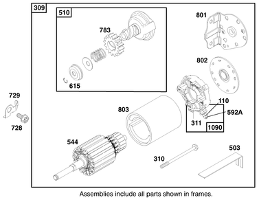 Engine Briggs & Stratton Model 28n777-1174-E1 Diagram and Parts List for 71198 9900001 - 9999999 Toro Lawn Tractor