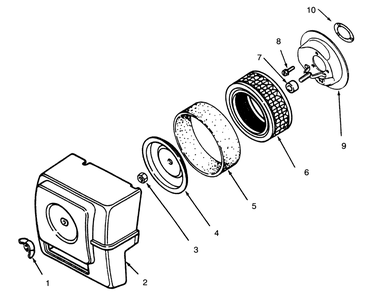 Air Intake Diagram and Parts List for 73401 4900001 - 4999999 Toro Lawn Tractor