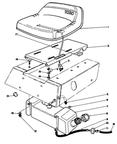Seat & Gas Tank Assembly Diagram and Parts List for 56133 1000001 - 1999999 Toro Lawn Tractor
