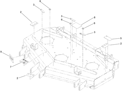 Deck Decal Assembly Diagram and Parts List for 74279TE (280000001-280999999)(2008) Toro Lawn Tractor