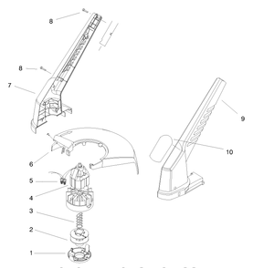 Motor & Housing Assembly Diagram and Parts List for 51304 89000001 - 89999999 Toro Trimmer
