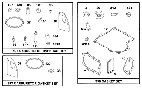 Engine Briggs & Stratton Model 283707-0156-01 Diagram and Parts List for 71182 5910001 - 5999999 Toro Lawn Tractor