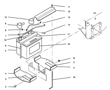 Battery Diagram and Parts List for 30180 690001 - 699999 Toro Lawn Tractor Accessories