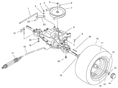 Rear Axle Assembly Diagram and Parts List for 70142 79000001 - 79999999 Toro Lawn Tractor