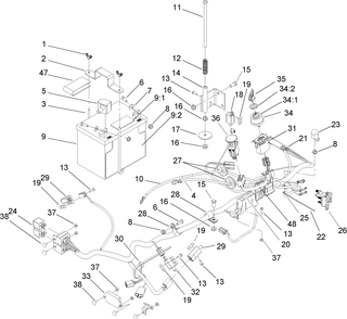 Part Location Diagram of 107-8051 Toro Harness-Electrical