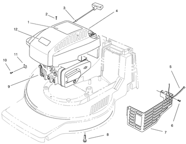 Engine Assembly Diagram and Parts List for 21012 8900001 - 8999999 Toro Lawn Mower