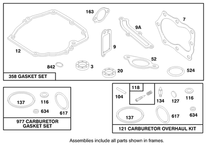 Engine Briggs & Stratton Model 124702-3115-01 Diagram and Parts List for 20436 49000001 - 49999999 Toro Lawn Mower